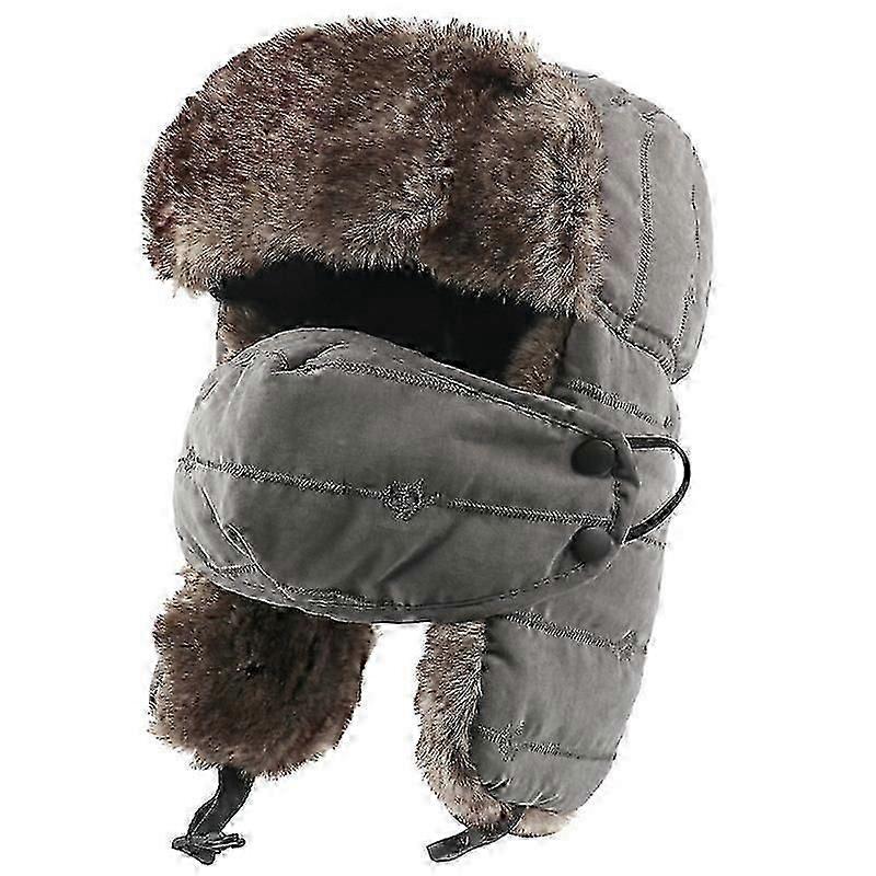 Winter Warm Kitten Embroidered Windproof Mask Ear Guard Cap (grey)