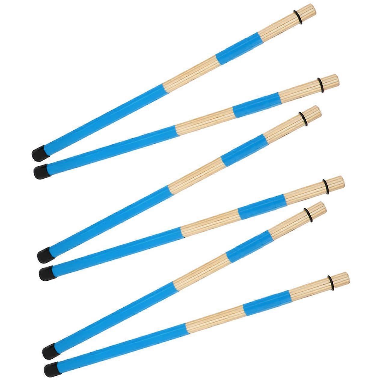 3 Pairs Drum Brushes Lightweight Durable for Beginner Jazz Drummers and Percussion Instruments
