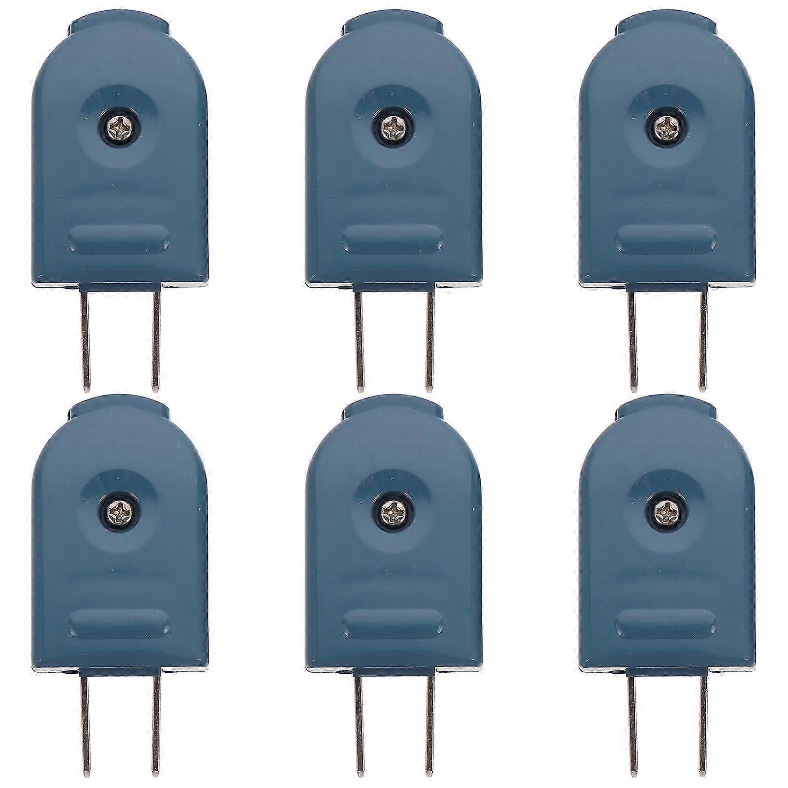 6pcs Electric Plug Male Plug End Replacement 125v 10a Rotatable Plug Us Plug