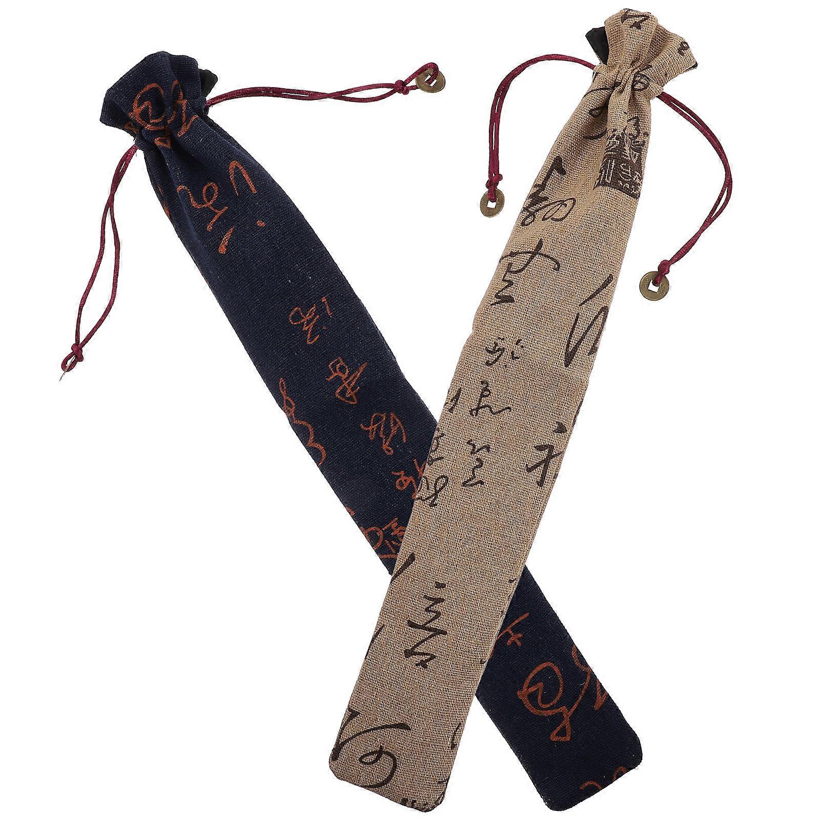 Hand Fan Bag Assorted Color for Storage Use 2Pcs Folding Fan Packing Bag