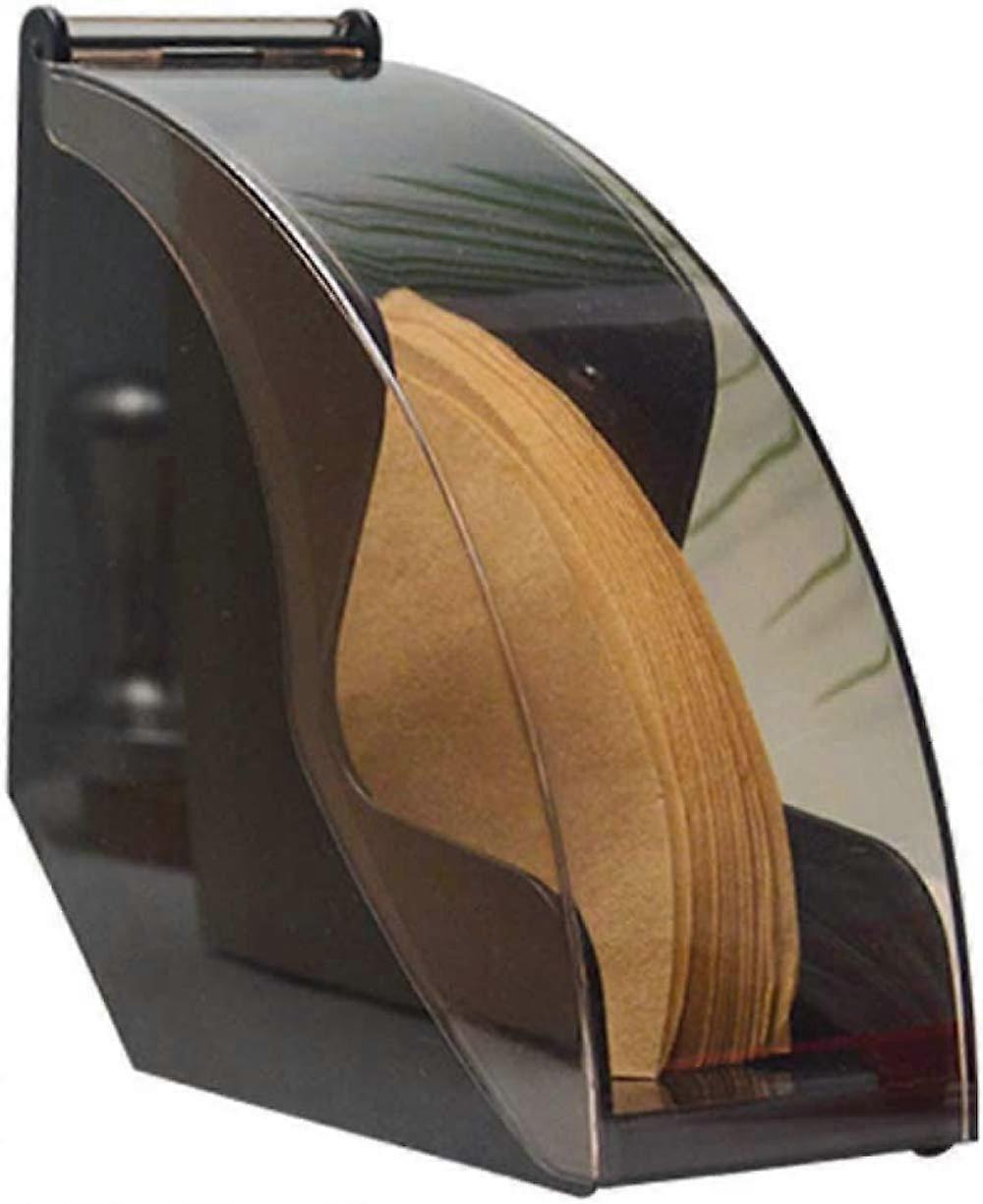 Wooden Coffee Filter Paper Holder with Lid for Conical Filters Storage Box Black