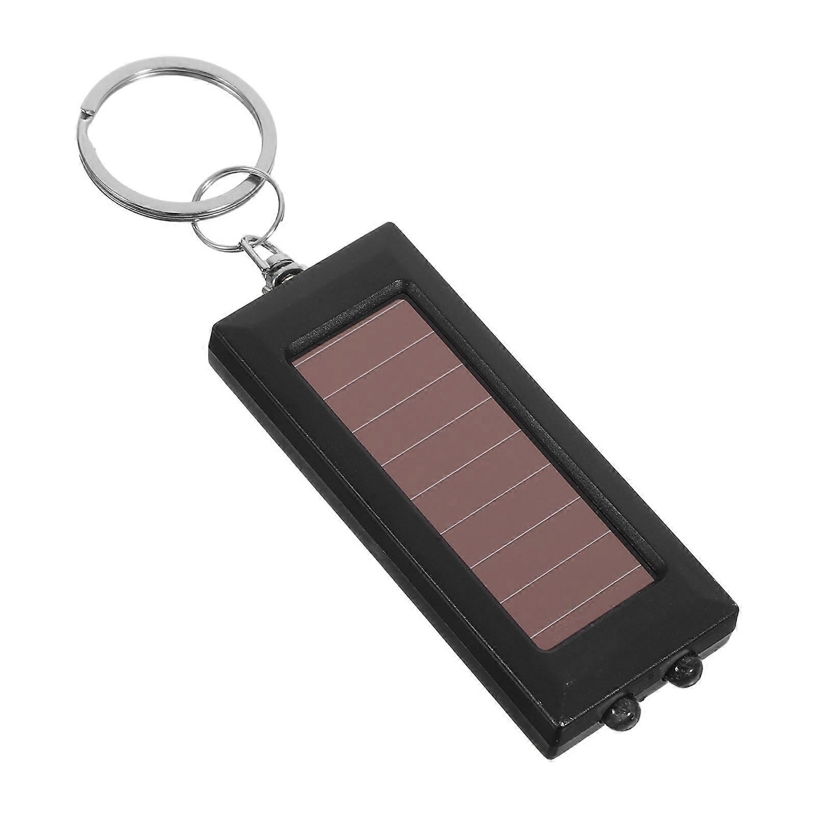 Solar Powered Flashlight Mini Keychain Light for Camping