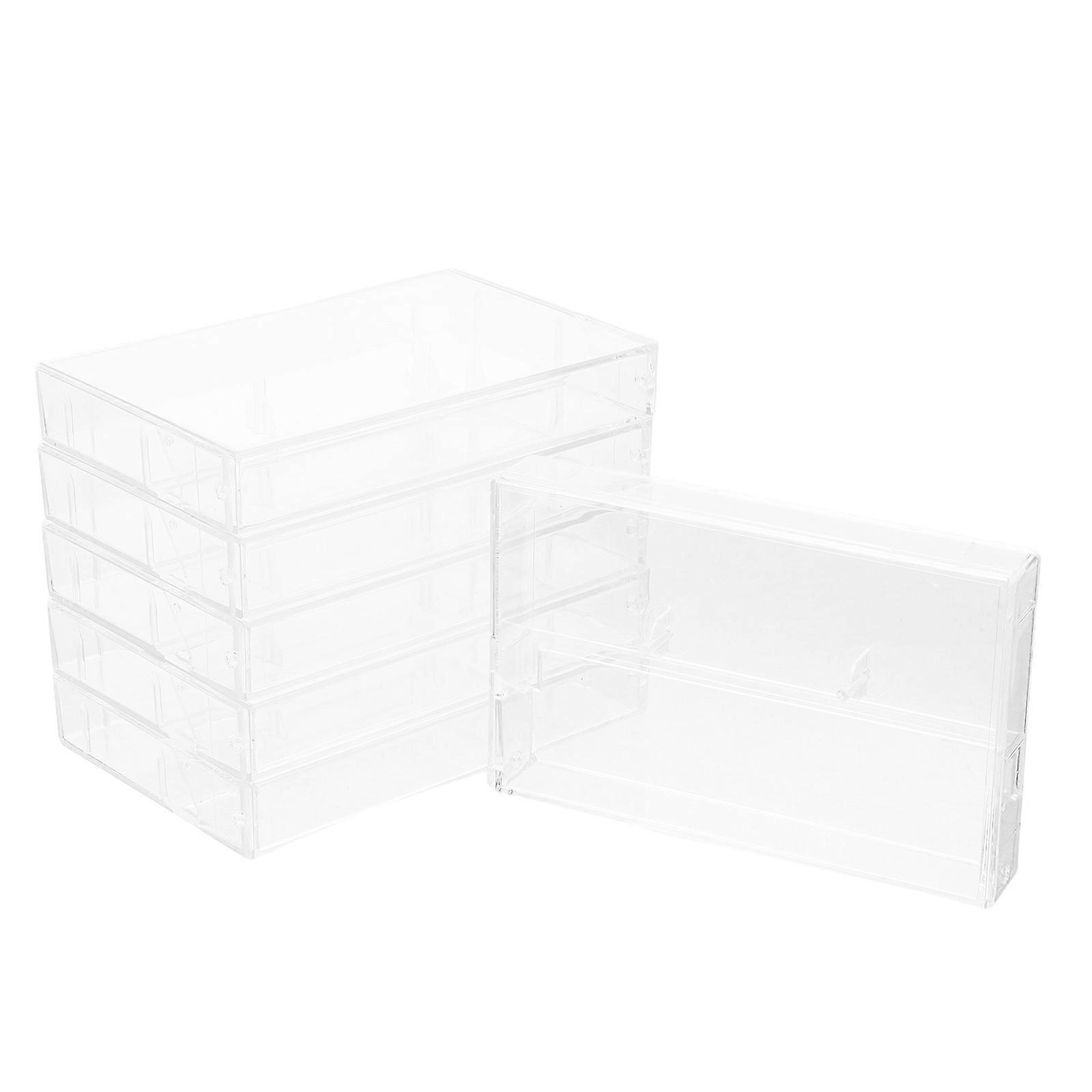 Compact Cassettes Holder Simple Design Rectangular Shape For Office 6Pcs