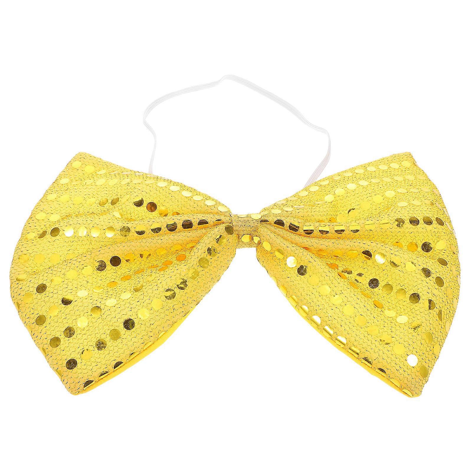 Golden Sequin Bow Tie for Performance Large Masquerade Bow Tie Accessory