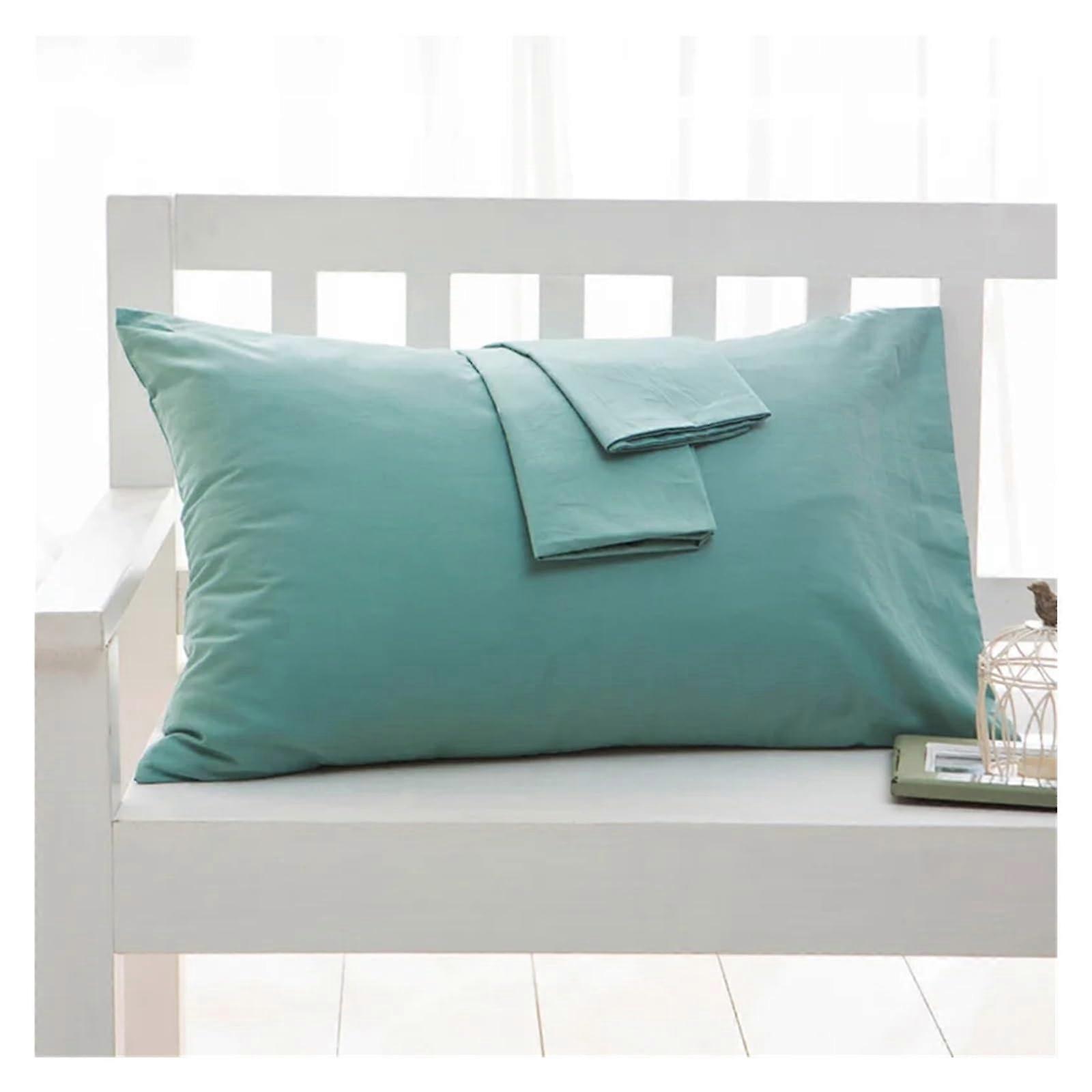 Black Cotton Pillowcases 40x70cm Set of 2 Soft Breathable Envelope Closure for Bedroom