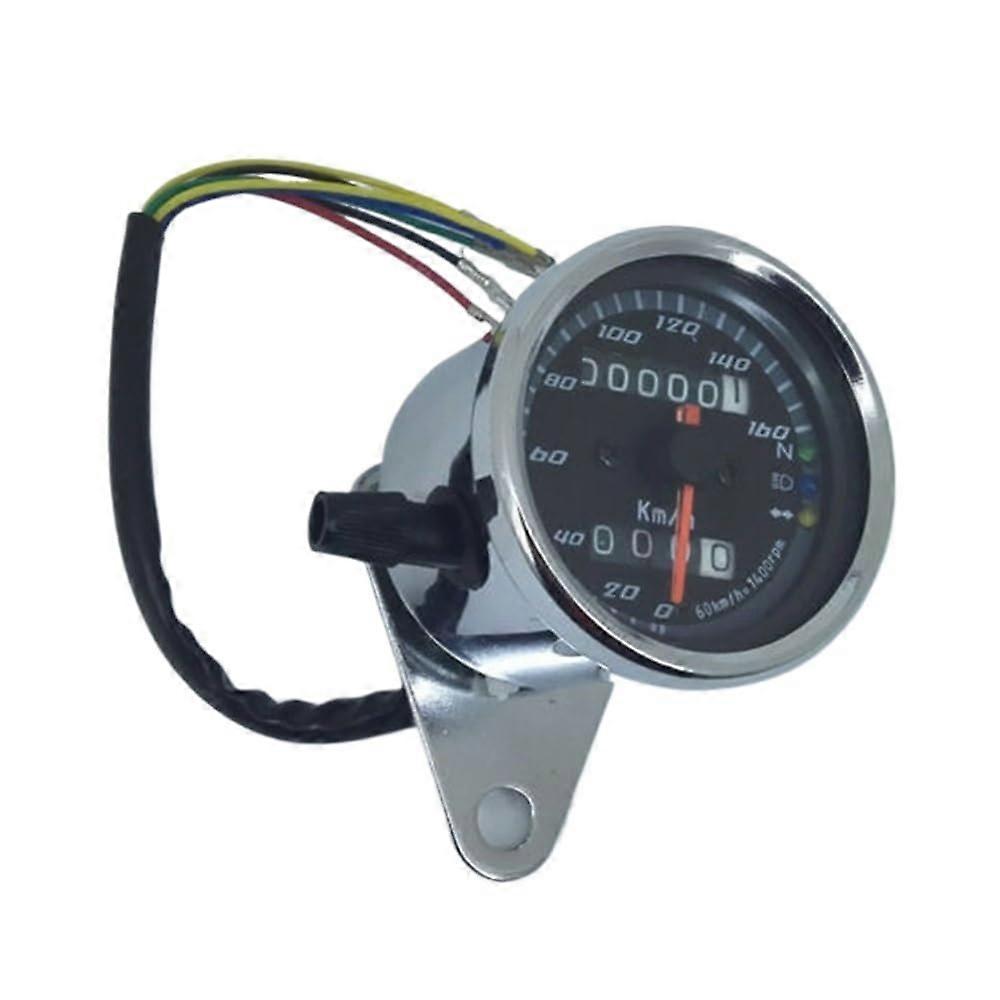 Universal Motorcycle Tachometer Odometer Gauge with Dual Display and Backlit Night Visibility