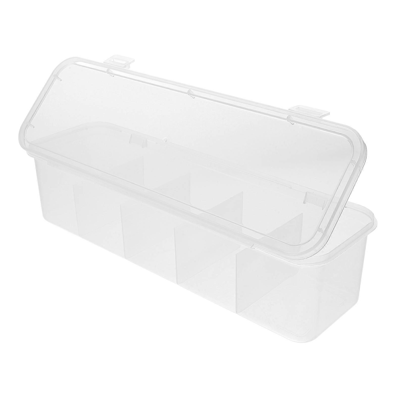 Tea Bag Organizer Multi-Grids Storage Box with Lid for Kitchen Use