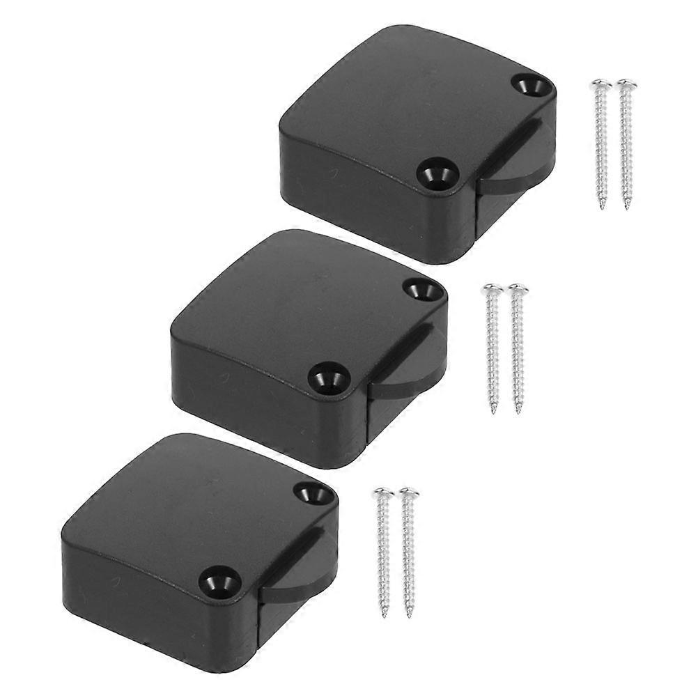 ABS Copper Door Closed Light Switch for Cabinet Light 3Pcs Black