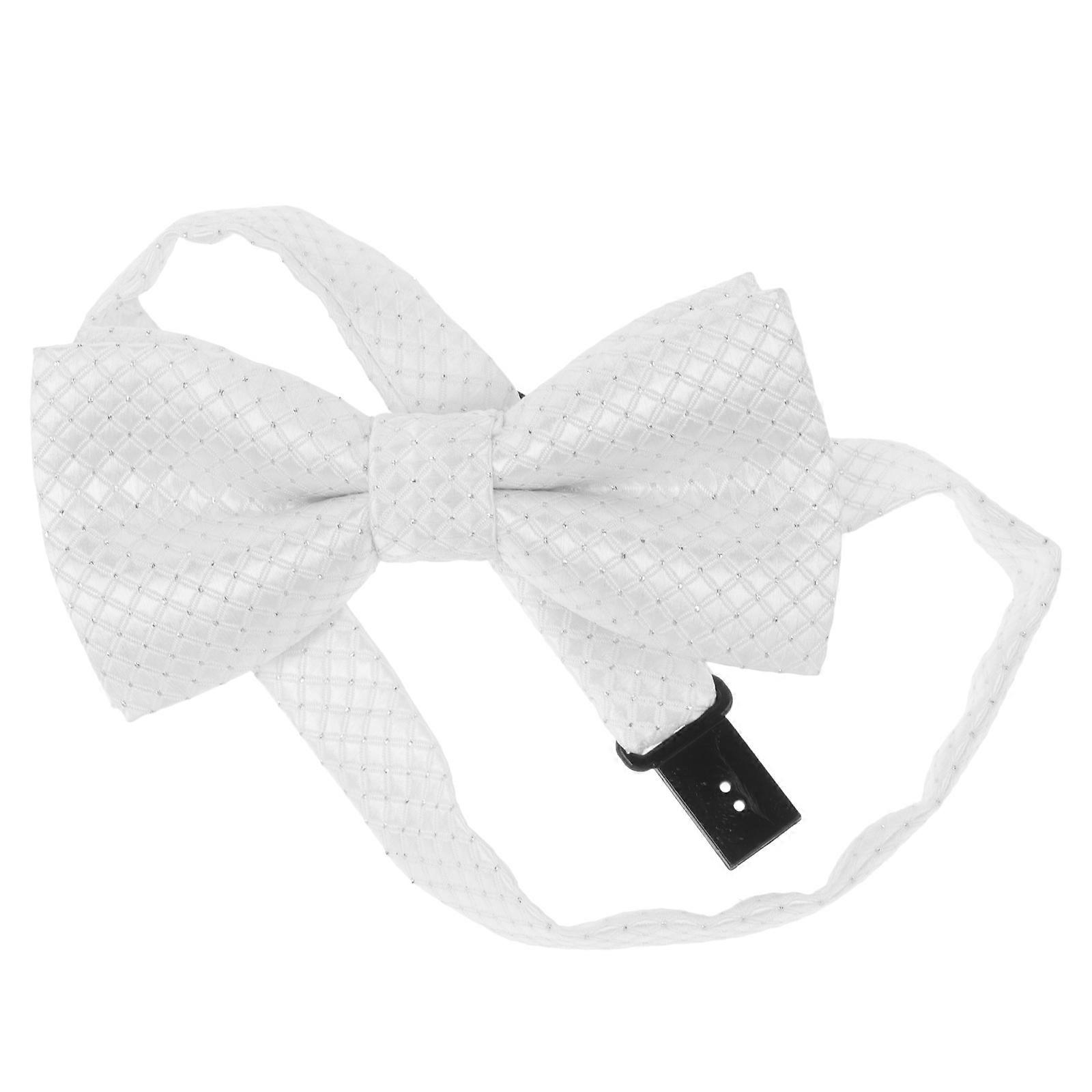 Kids Bow Tie White Polyester Adjustable Bow Tie for Decoration 4Pcs Set