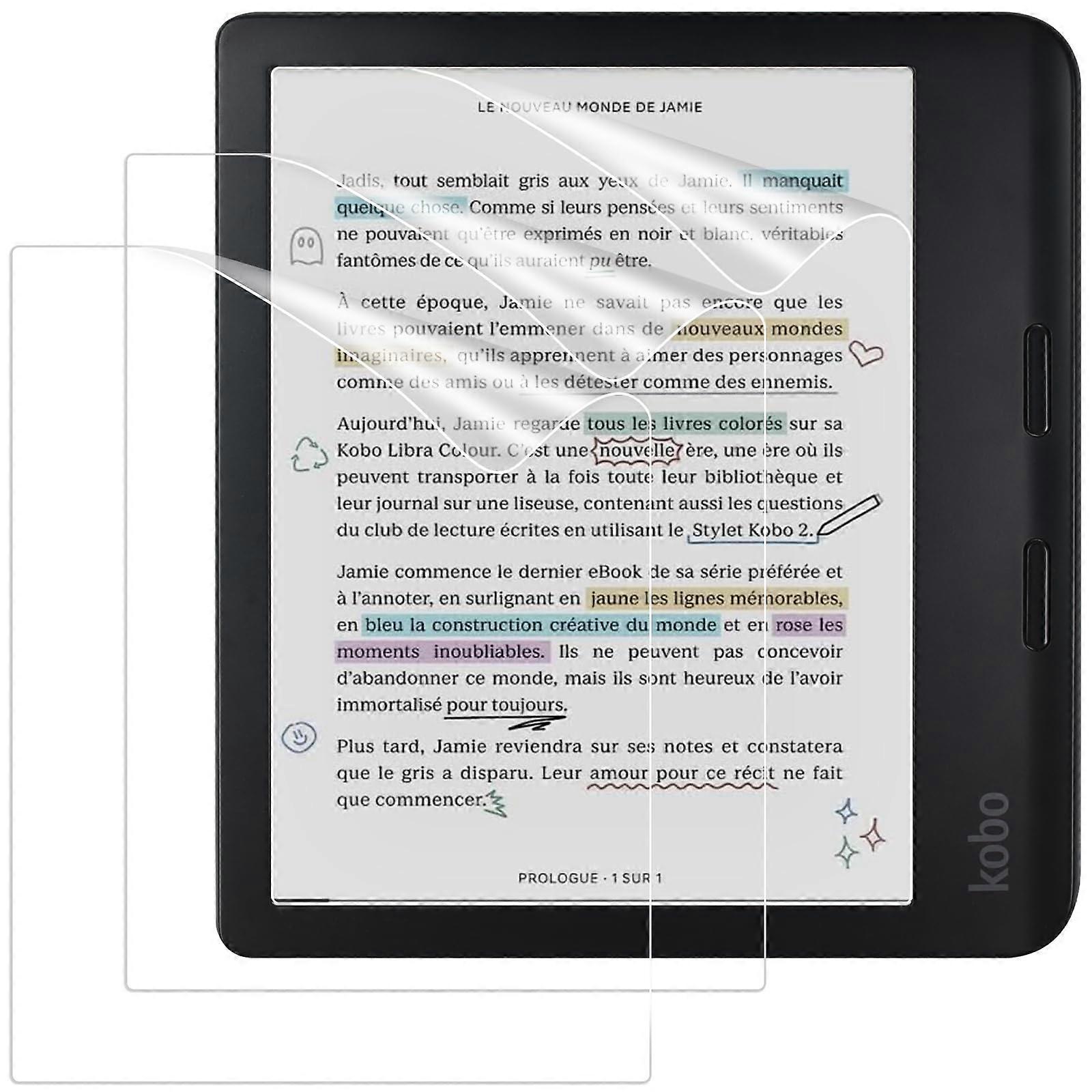 7 Inch AntiGlare Matte PET Full Coverage Scratch Resistant Screen Protector 3 Pack for Kobo Libra Colour and Libra 2