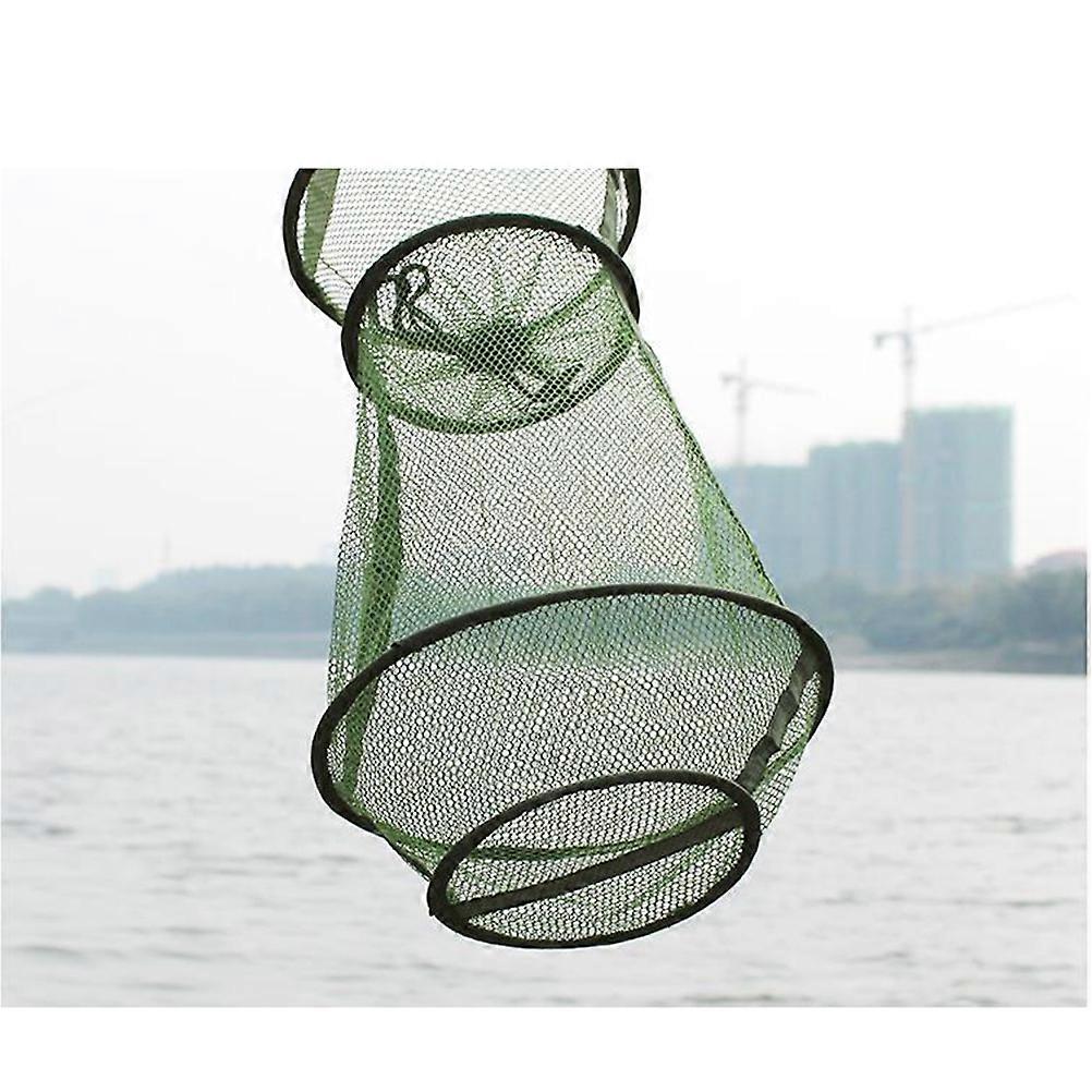 Portable Fishing Net Round Mesh Cage Suitable For Shrimp Catching 35x35x57cm With Telescopic Mechanism For 1Pack