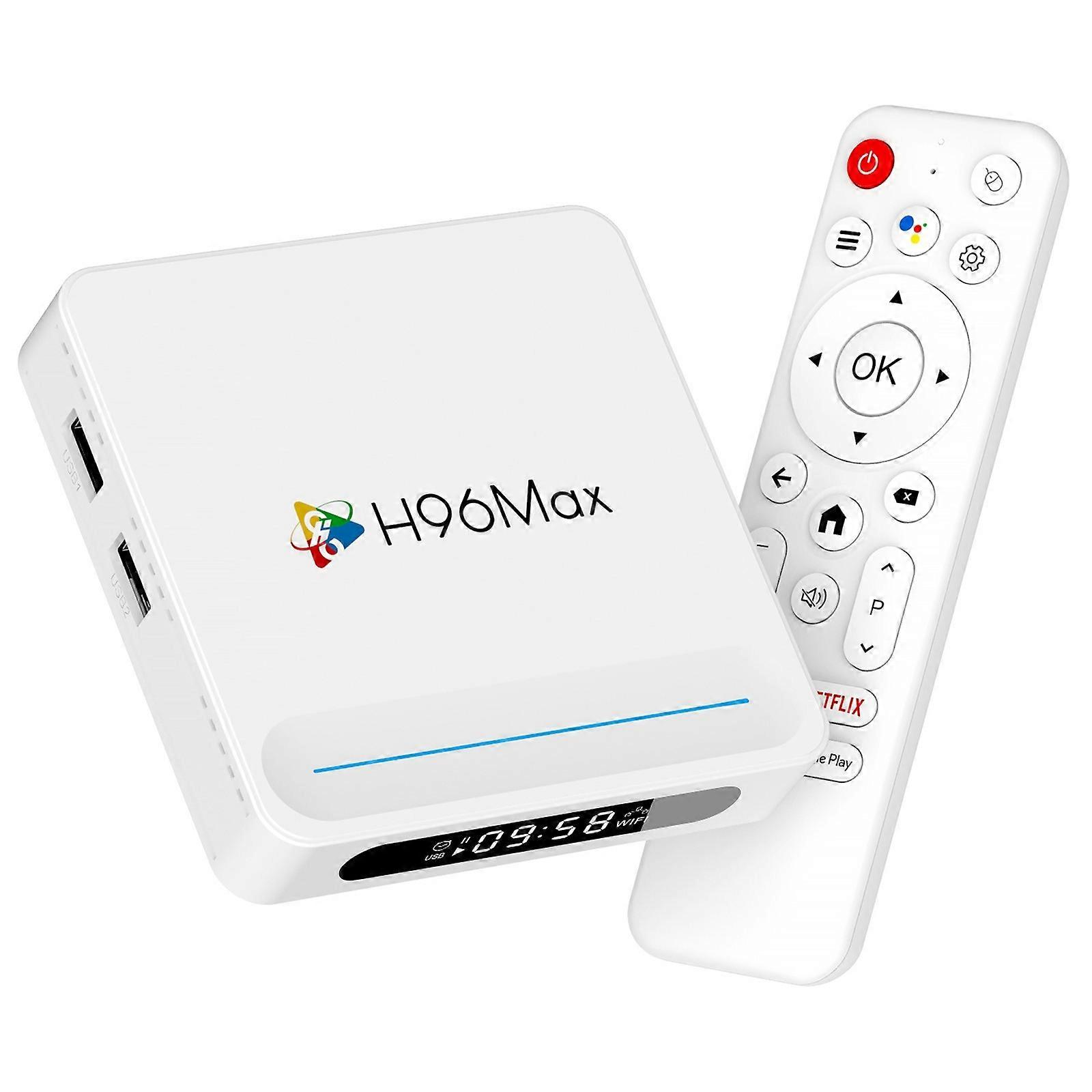 H96 Max H618 Plus 4+128GB Android TV Box WiFi 6 Bluetooth-Compatible 8K Ultra HD Smart TV Box