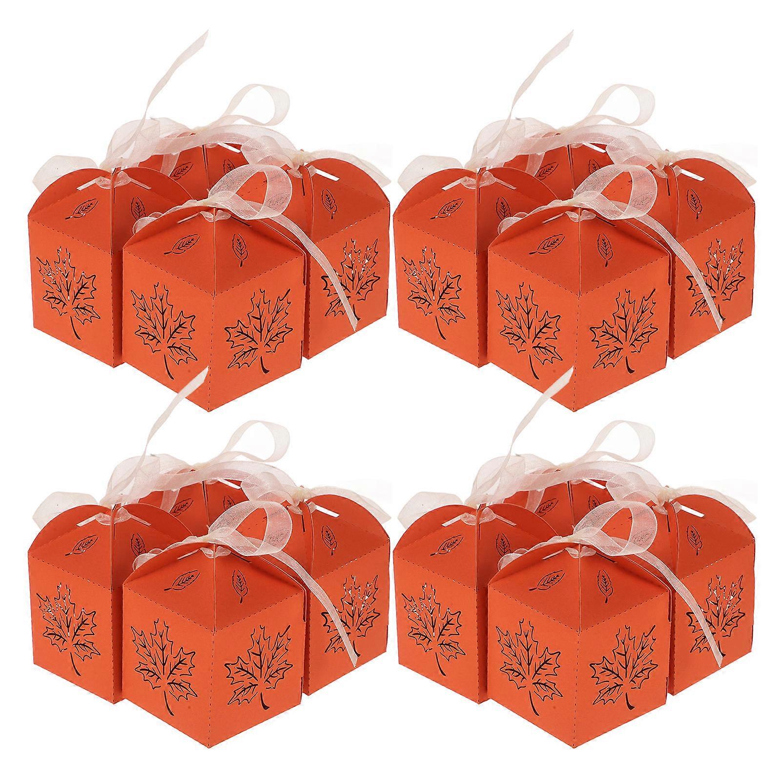 Orange Multi-function Chocolate Boxes 25Pcs Reusable Treat Box Elegant Style For Wedding Party Celebration