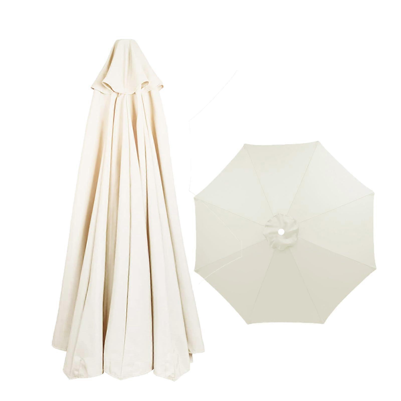 Patio Umbrella Replacement Canopy 3.5m UVResistant Polyester 8 Ribs Wind Vent White
