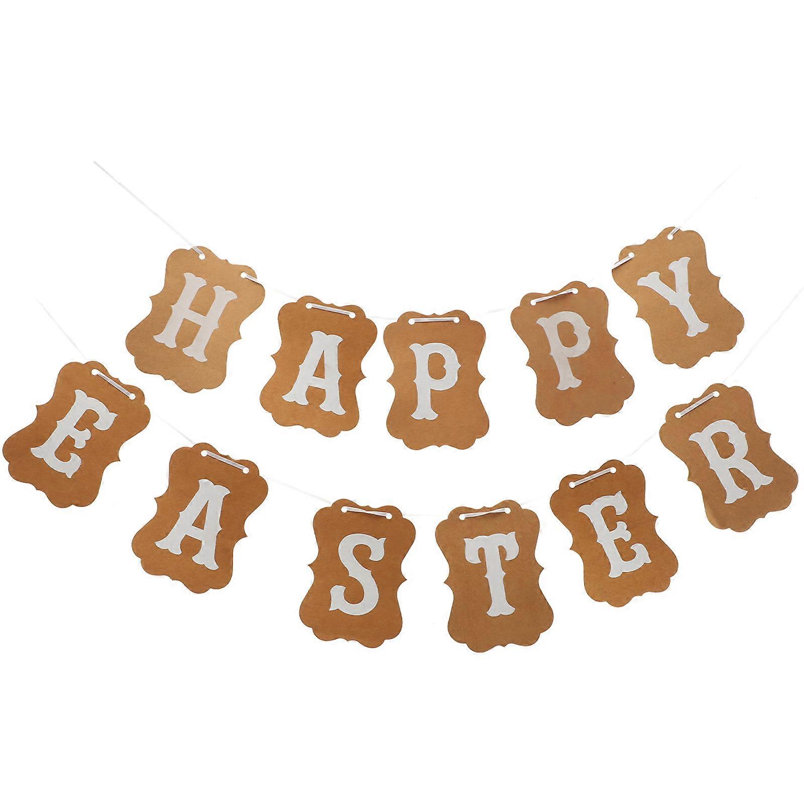 Decorative Banner Easter Paper Hanging Banner for Decoration 1Set