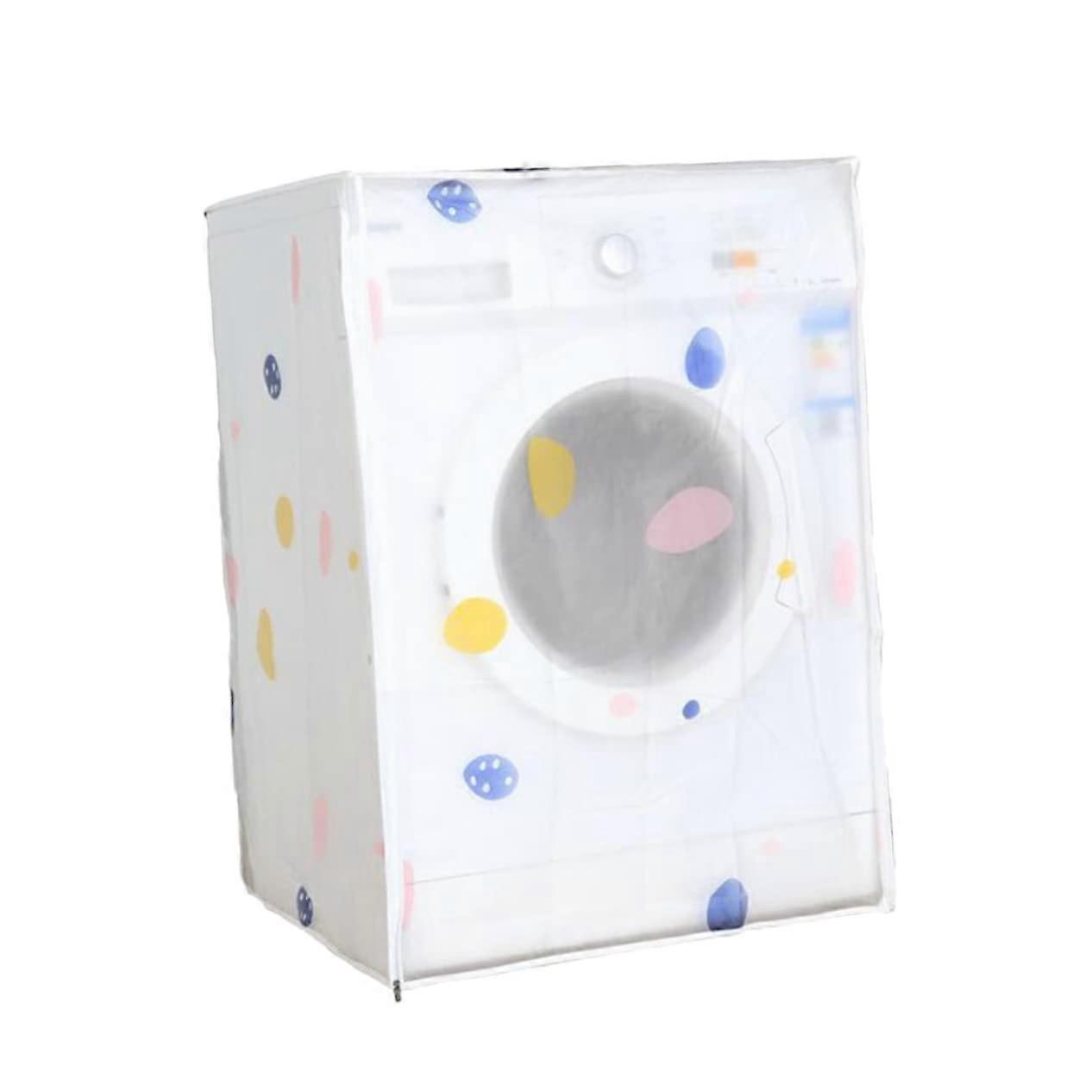 Waterproof Washing Machine Cover Dustproof PEVA Protector with Decorative Pattern and Zipper Closure