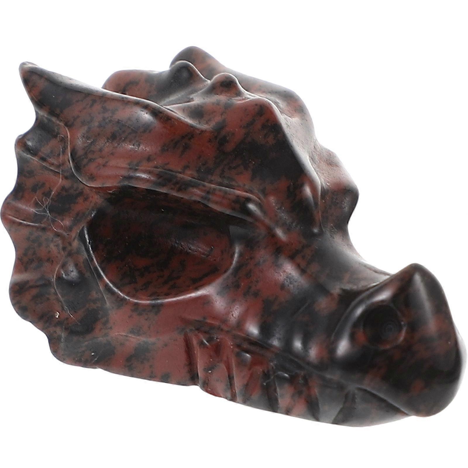 Artificial Dragon Skull Figurine Dragon Head Ornament for Tabletop 2Pcs