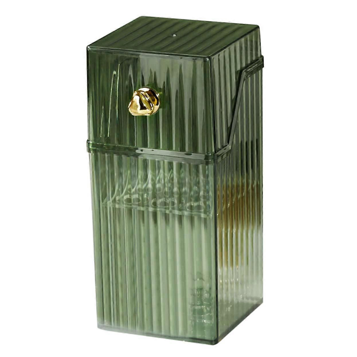 Makeup Brush Holder with Lid, MultiCompartment Desk Pen Organizer, Stable Flat Bottom Design