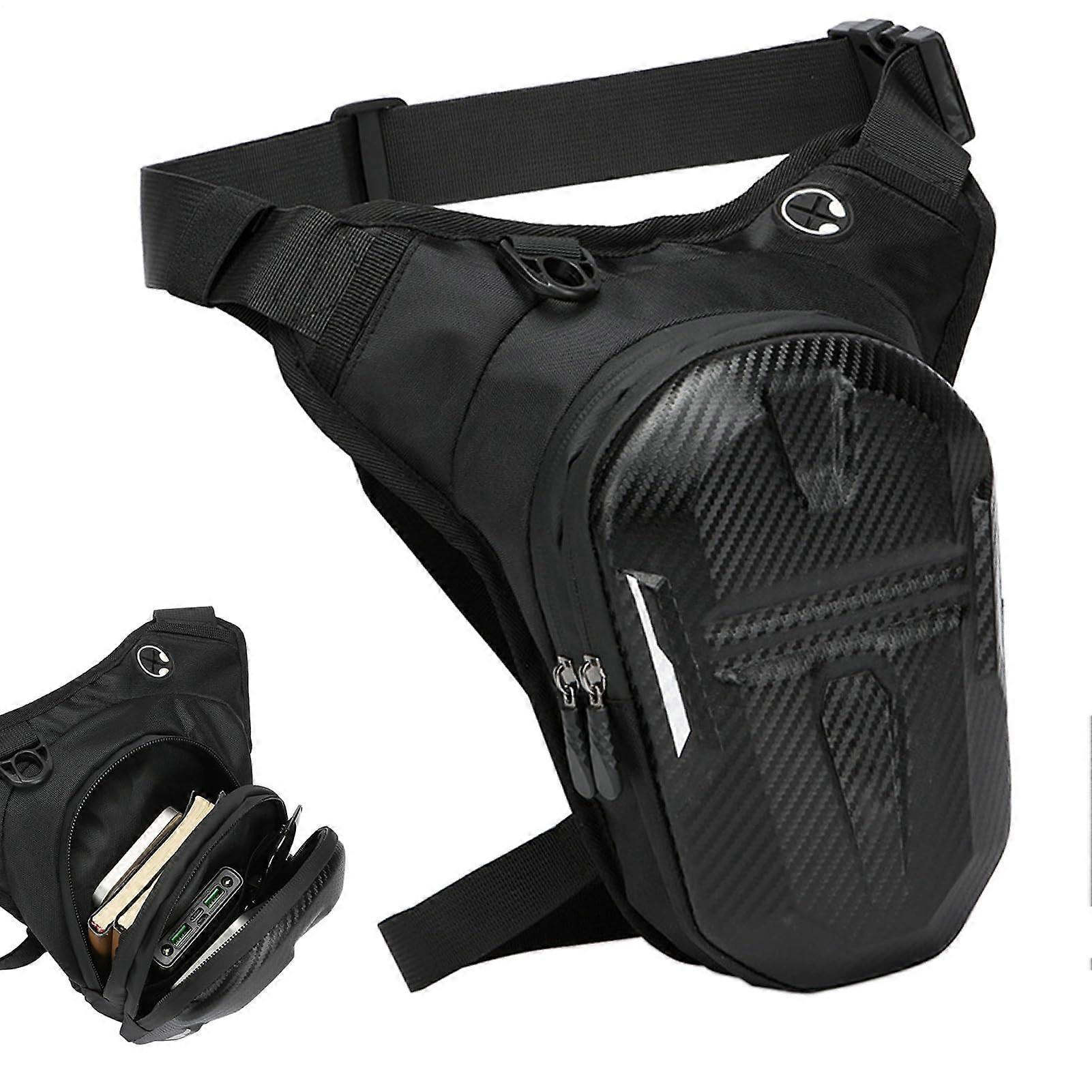 Motorcycle Leg Bag Waterproof Durable Nylon with Adjustable Straps and Secure Double Zipper