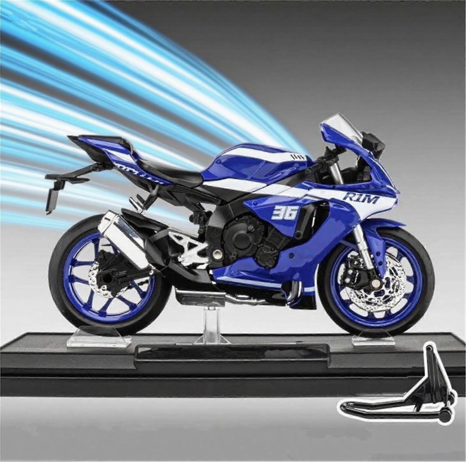 1/12 Scale Alloy Diecast Motorcycle Model with Realistic Shock Absorption Blue