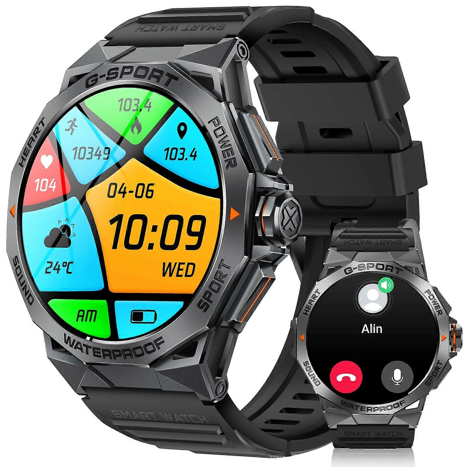 Smartwatch for Android with AMOLED Display, Bluetooth Calling, Rugged Waterproof Design, Long Battery
