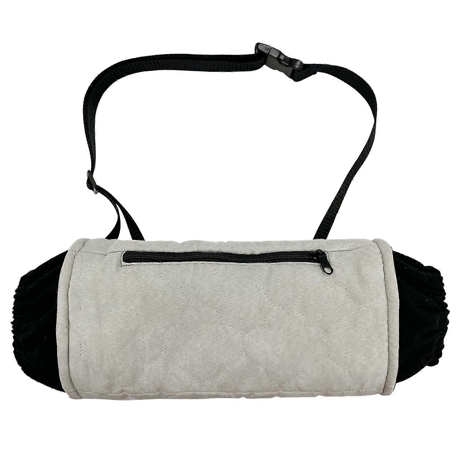 Hand Warmer Bag Plush Hand Muff with Soft Fleece Lined Cuffs and Adjustable Shoulder Strap