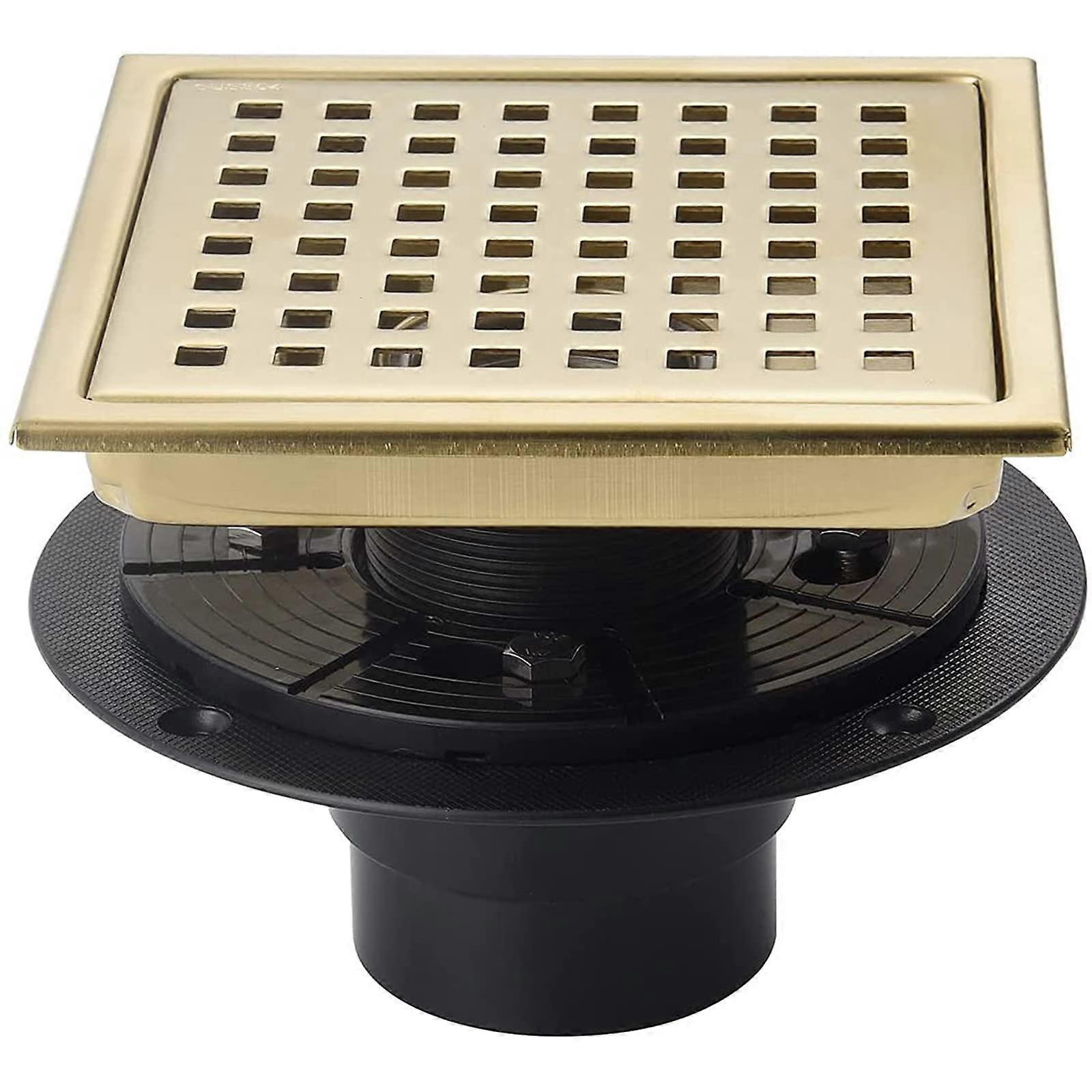 6 Inch Square Stainless Steel Shower Floor Drain, Rustproof Tile Insert,  Flow Bathroom Use