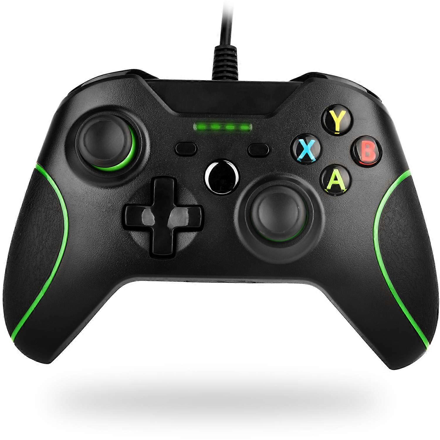 Wired Controller with Dual Vibration, Ergonomic Grip and Headset Jack for Xbox One, PC and Console