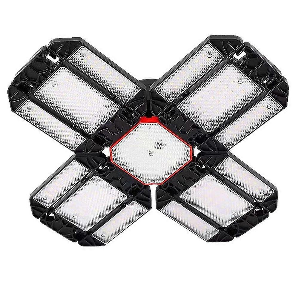 LED Garage Lights with 12 Adjustable Panels, E26/E27 6500K Deformable Ceiling Lighting