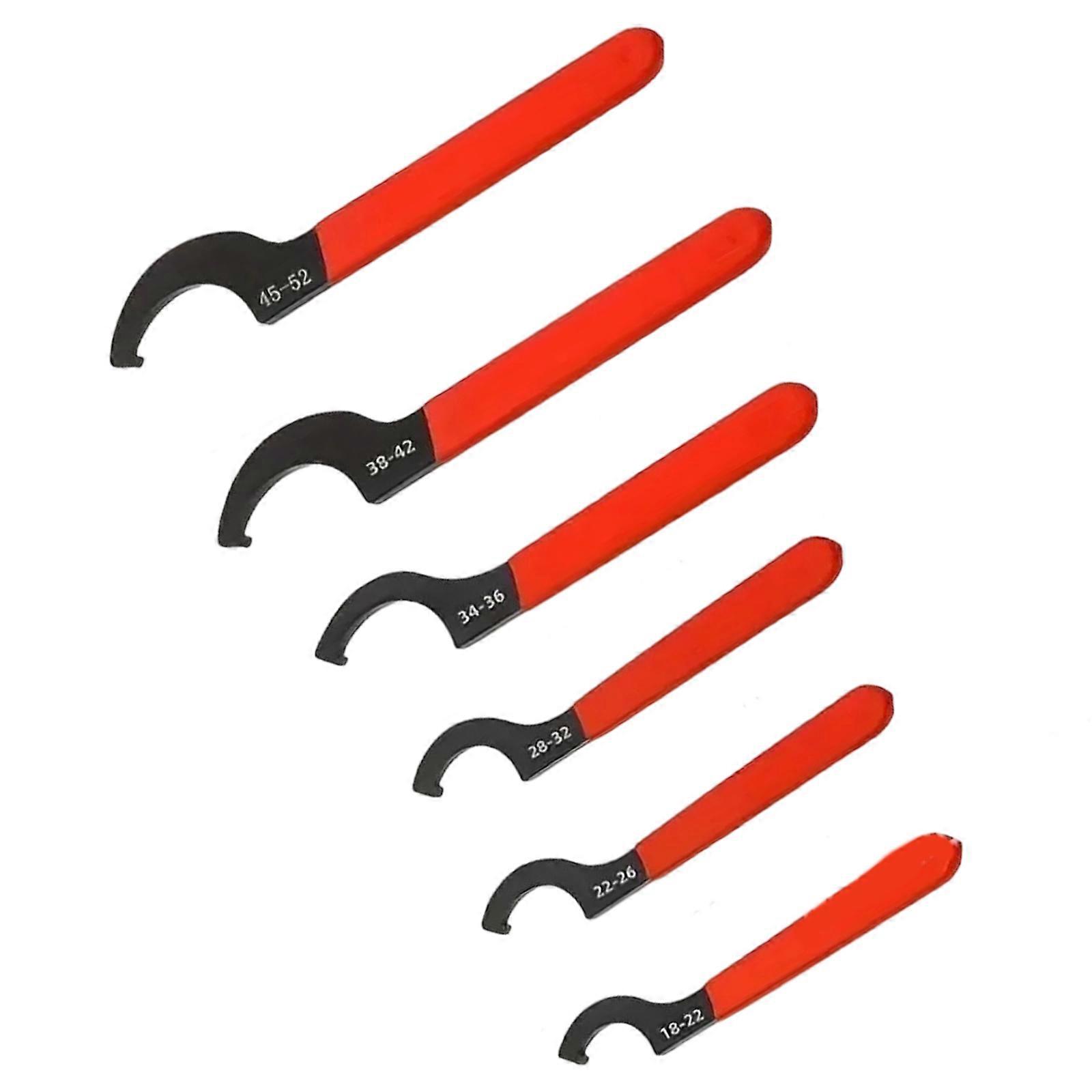 6Pcs Hook Spanner Wrench Set Featuring Thickened Head And Slip Resistant Function Suitable For Meter Cover And Round Nut Multicolor