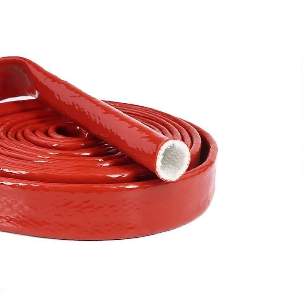 Heat Resistant Fiberglass Sleeve 65mm Silicone Coated  Heat Electrical Cable Protection Red 1m
