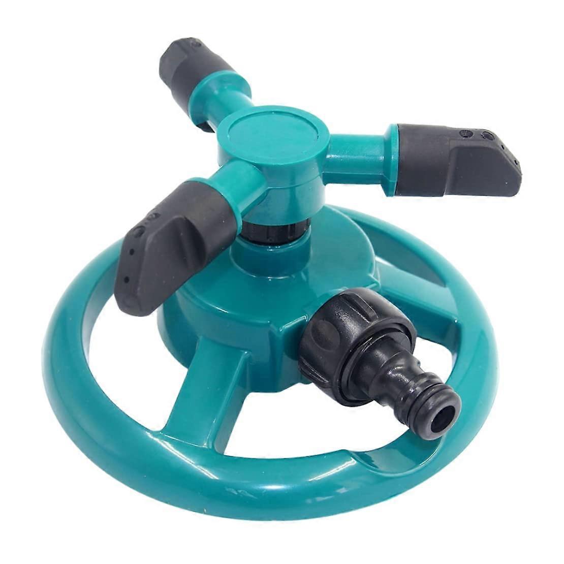 Garden Sprinkler 360° Automatic Rotation Adjustable Spray Dual Modes Large Area Coverage Green