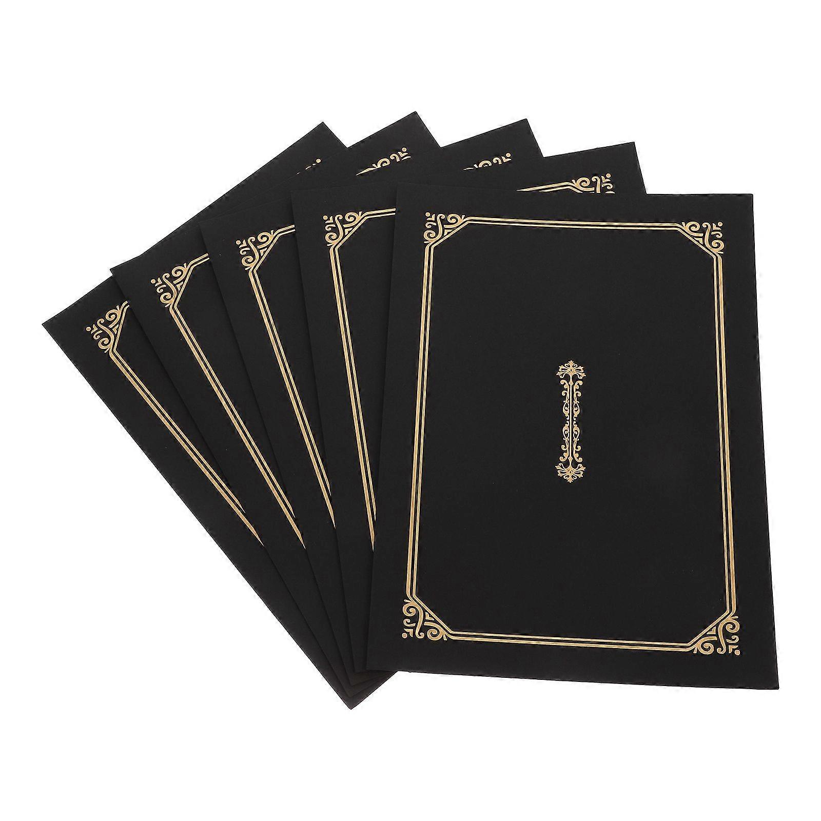 5 Pcs Gold Stamping Document Covers Certificate Holders Diploma Holders
