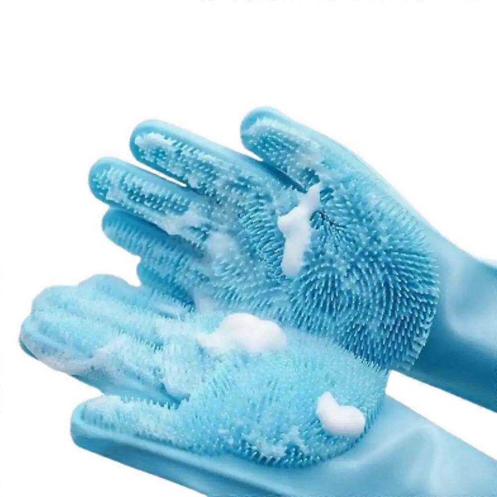 Pet Grooming Gloves Silicone (pink & Blue)