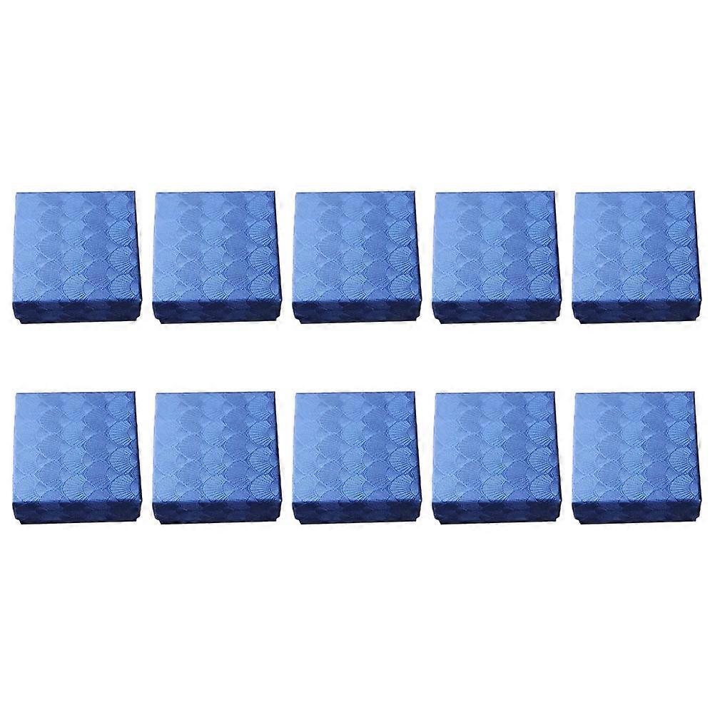 Shell Pattern Jewelry Boxes for Storage Blue Paper 10Pcs Jewelry Case