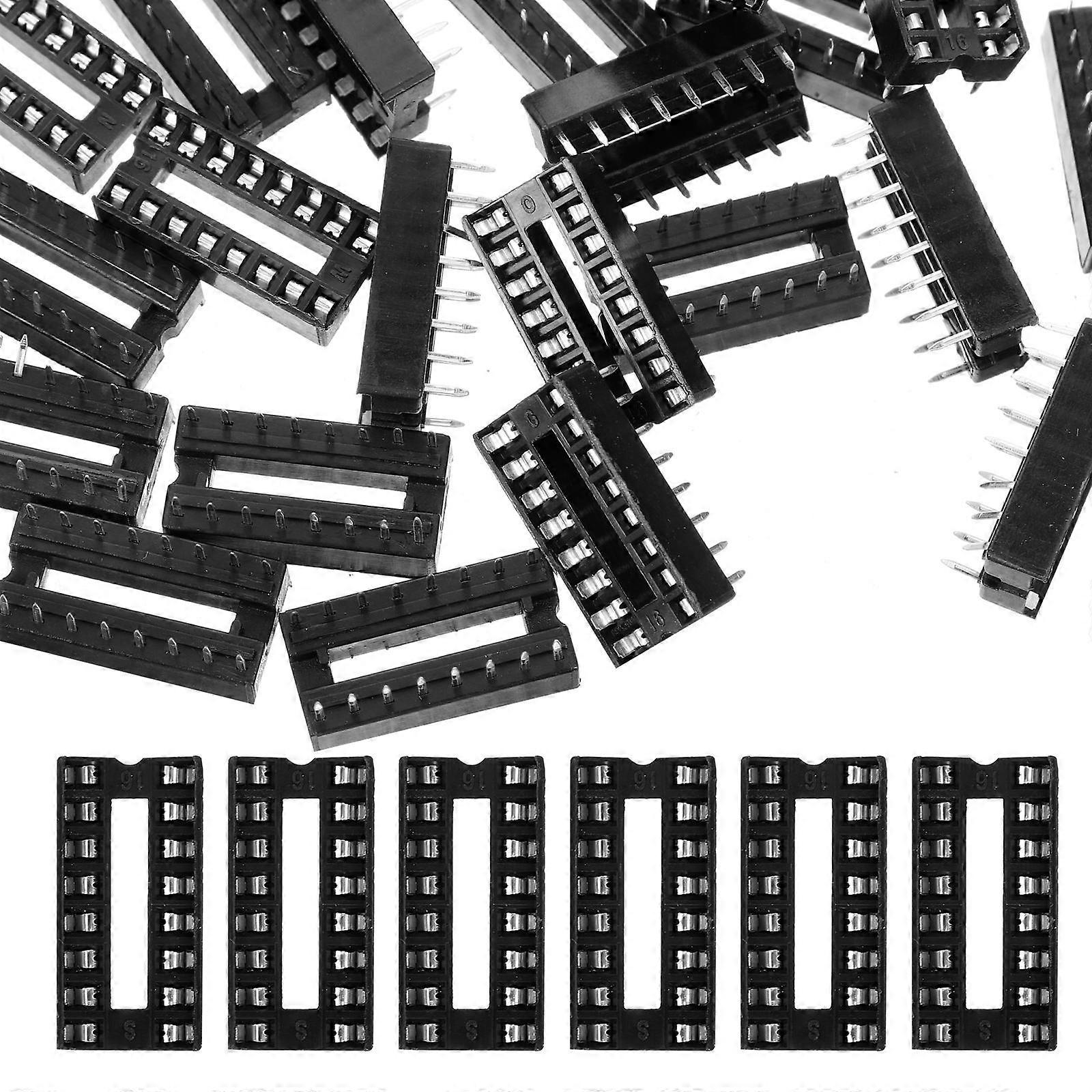 Dual Row Ic Sockets 16Pin Ic Socket for Computer 30Pcs Electronic Component