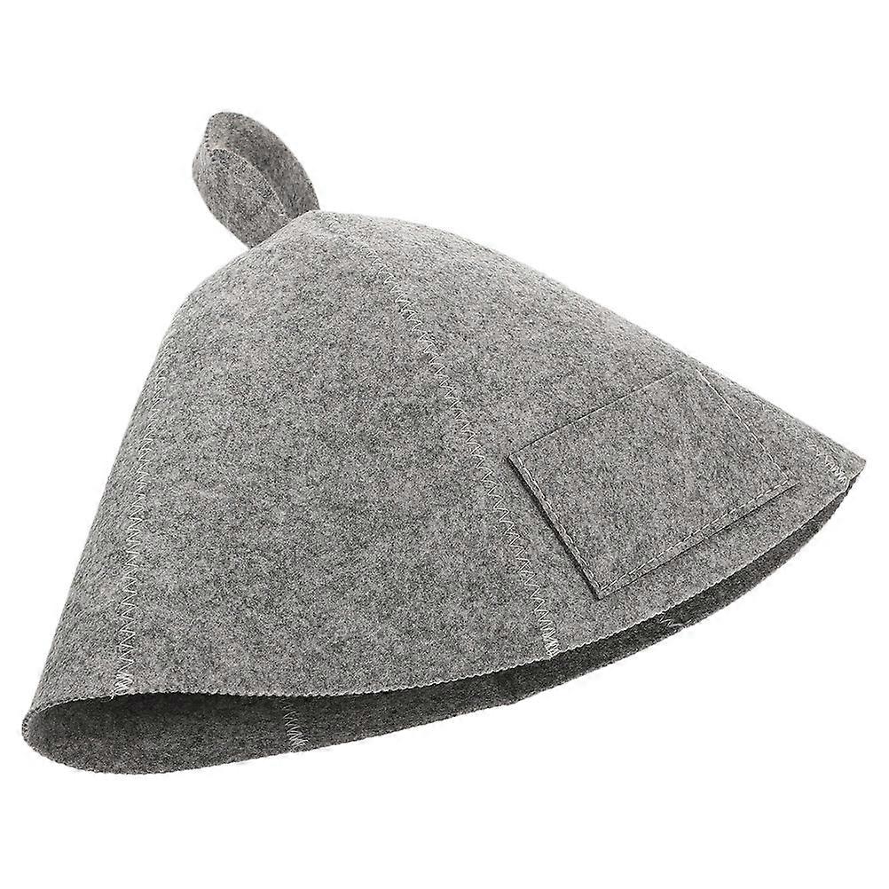 Grey Felt Sauna Cap for Bathing Comfortable Thickened Quick Drying Hat