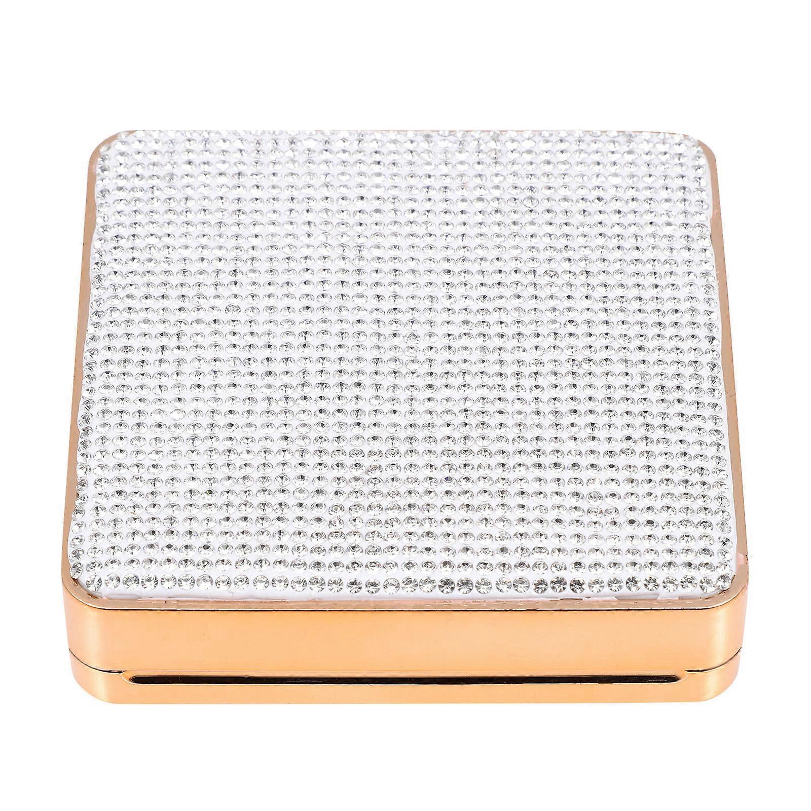 Golden Empty Foundation Case Plastic Cushion Compact for Outdoor Use