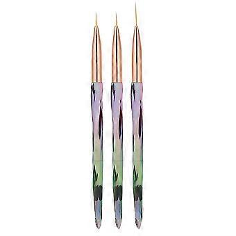 Bolígrafos para decoración de uñas para diseño de manicura, herramienta de manicura para aplicación de gel acrílico UV, juego de bolígrafos de pintura de uñas ligeros y duraderos de color degradado para