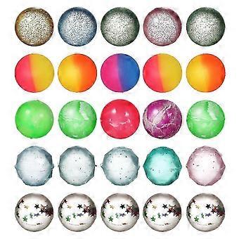 25 stks stuiterballen Rubber stuiterende ballen glitter stuiterballen kinderen speelgoed stuiteren ballen spel prijzen
