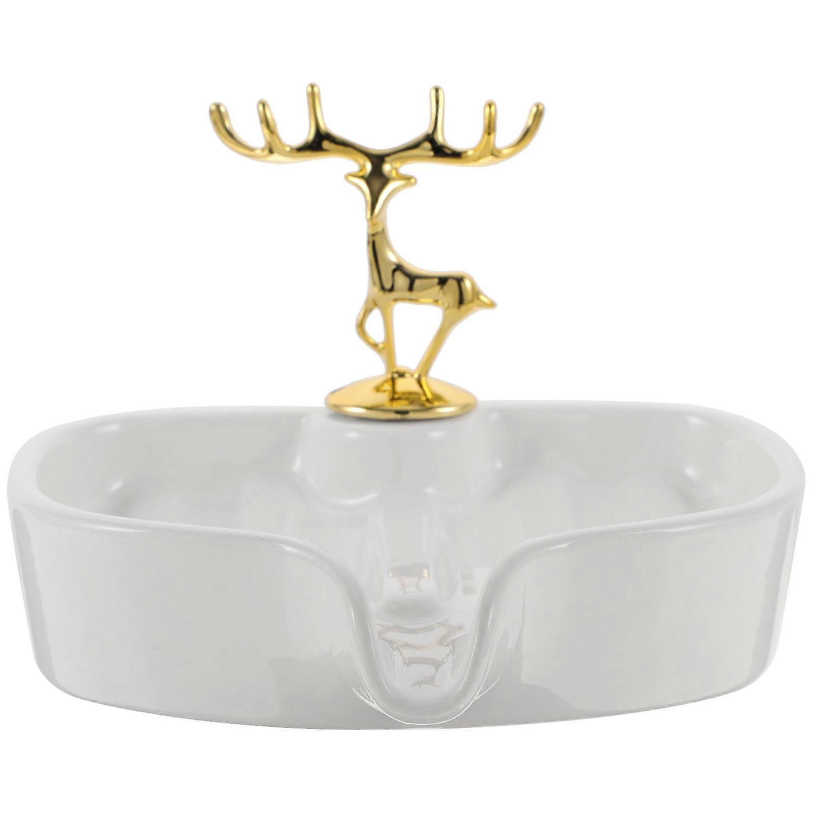 Bathroom Soap Dish Ceramic Soap Holder with Draining Design 2Pcs