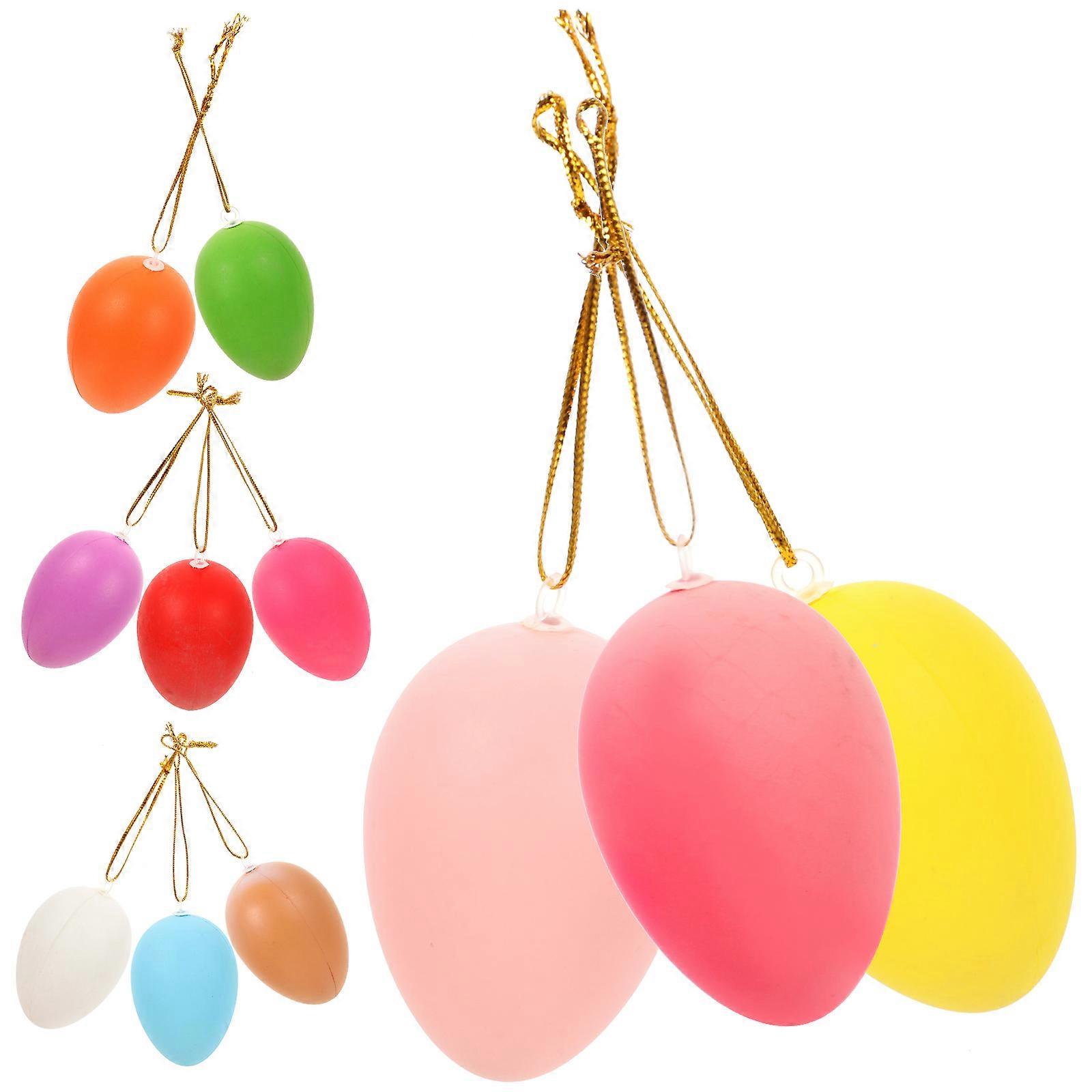 Plastic Easter Egg Ornament for Decor 24Pcs Easter Hanging Ornaments