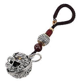 Chinese Style Car Keychain with Lion Bell Pendant for Hanging One Piece