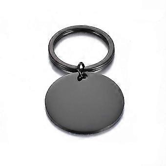 Engravable Gold Round Pendant Pet Memorial Keychain for Keys and Gifts