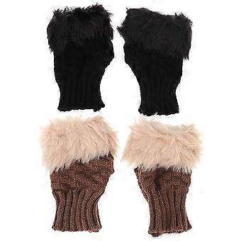 Gants synthétiques demi-doigts sans doigts, lot de 2 paires, pour l'hiver