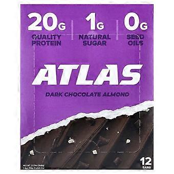 Atlas Bar, proteiinipatukka, tumma suklaa-manteli, 12 patukkaa, 54 g/kpl