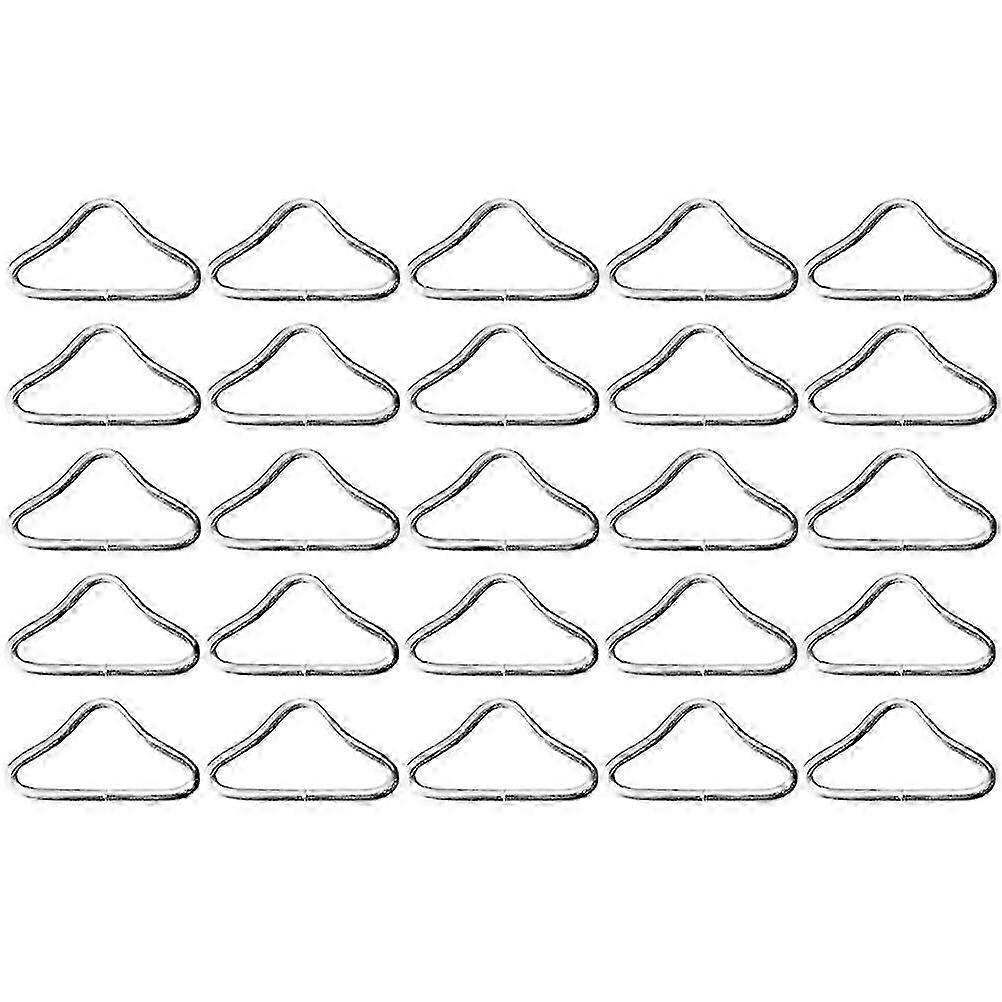 30Pcs Metal Triangle Buckles for Trampoline Webbing, Triangle Ring Connectors, Durable Clasps