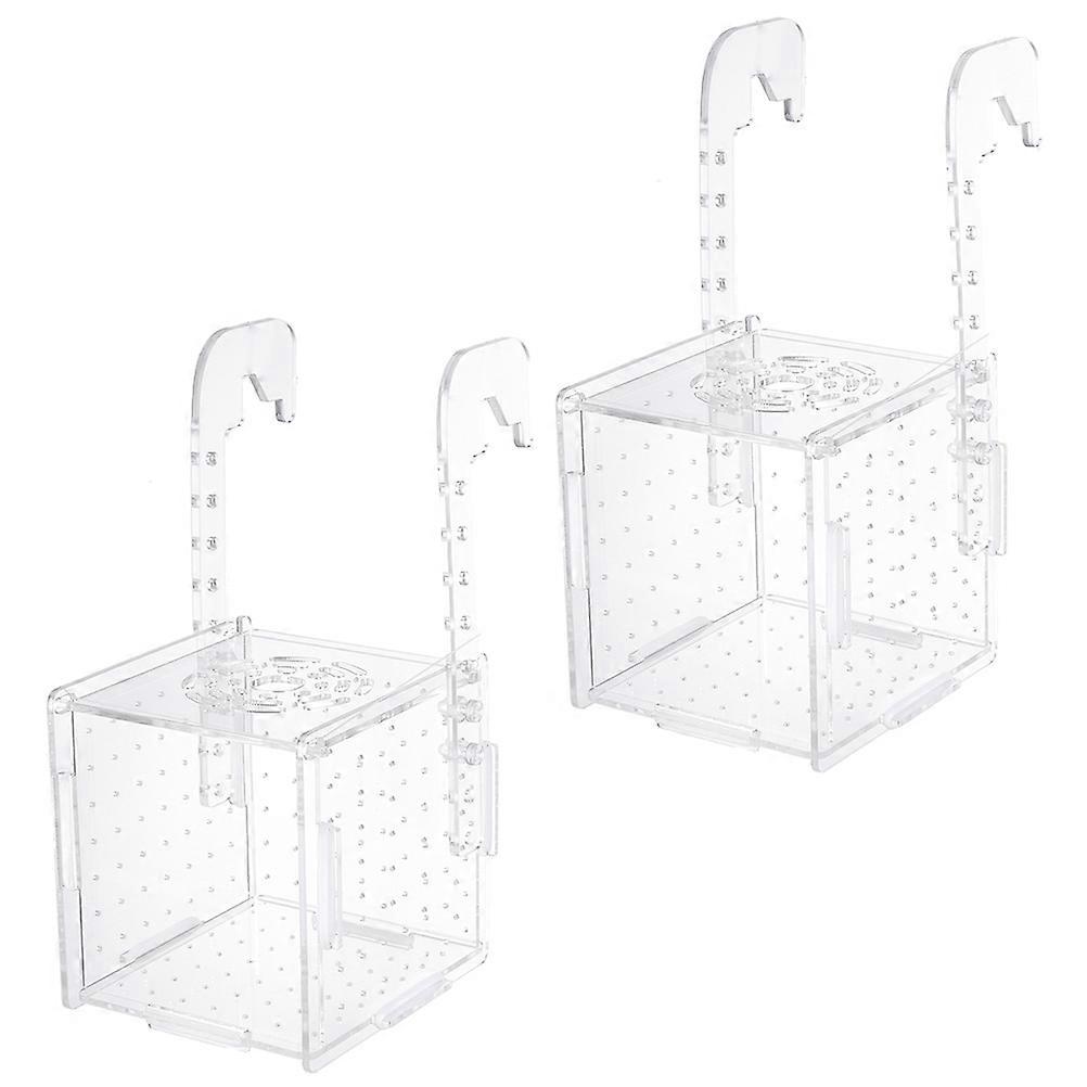 Fish Incubator Transparent Isolation Hook Box for Aquarium Use 2Pcs