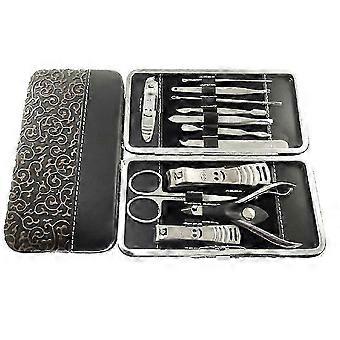 12pcs Stainless Steel Manicure Set with Nail Clipper Scissors and Assorted Color Case for Traveling