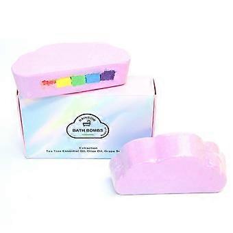 2stk Cloud Rainbow Bath Salt Ball, Tea tree eterisk olje bad salt ball
